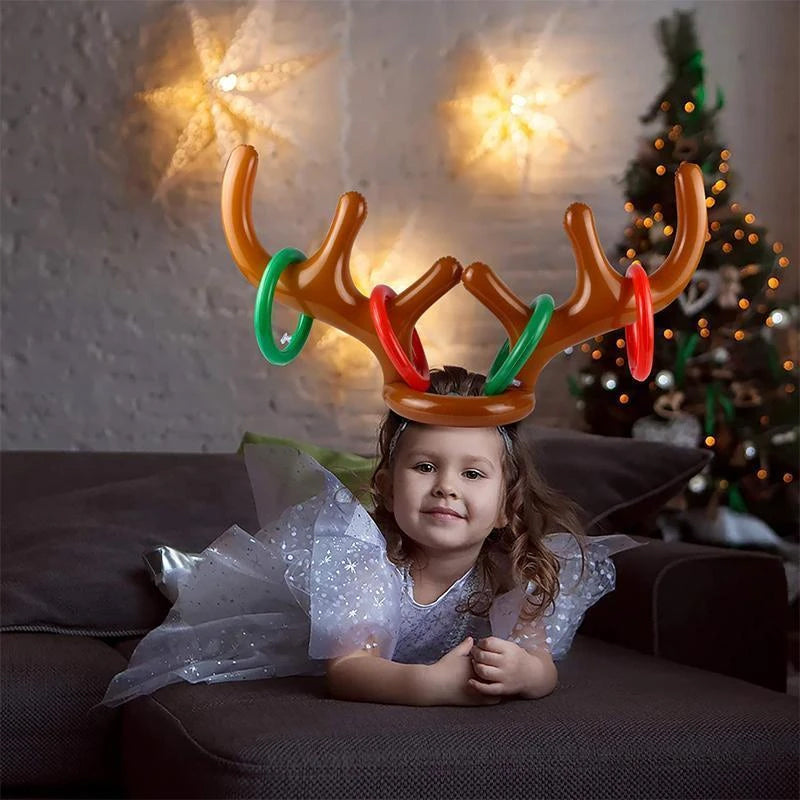 Inflatable Reindeer Ring Toss Game for Holiday Fun
