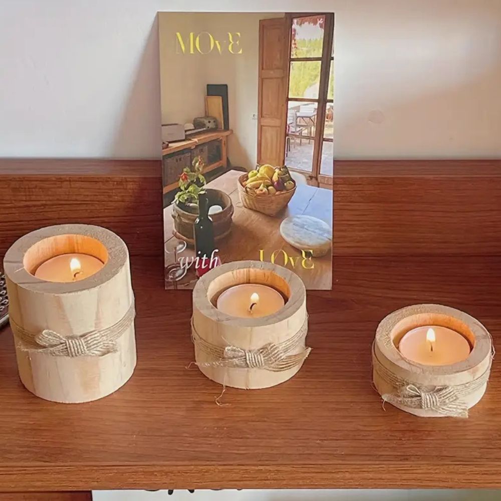 Natural Charm Candle Holders | Set of 3