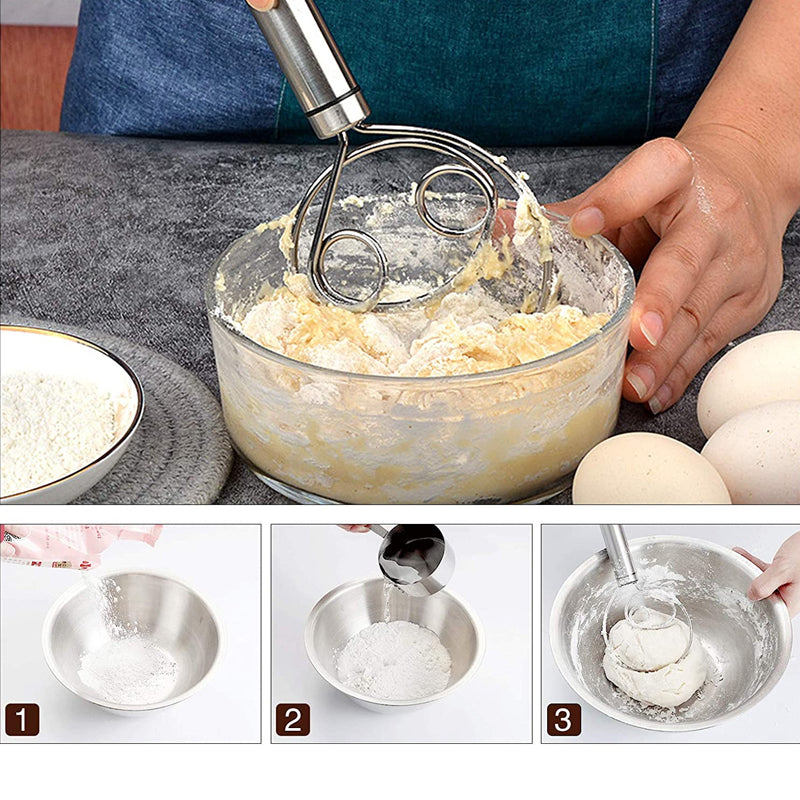 Stainless Steel Dough Whisk for Easy Mixing