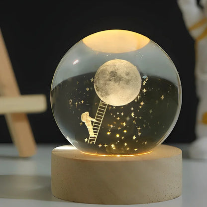 3D Crystal Planet Globe LED Night Light