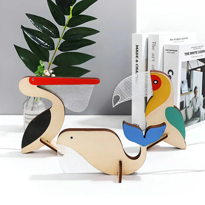 Wooden Table Lamp in Animal Shape
