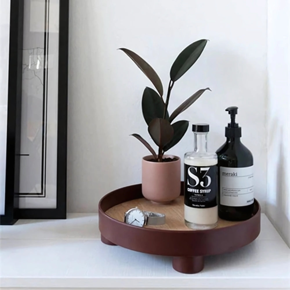 Minimalist Serving Board – Round Wooden Tray for Decorative Use