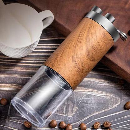 Portable Hand Coffee Mill with Wooden Design