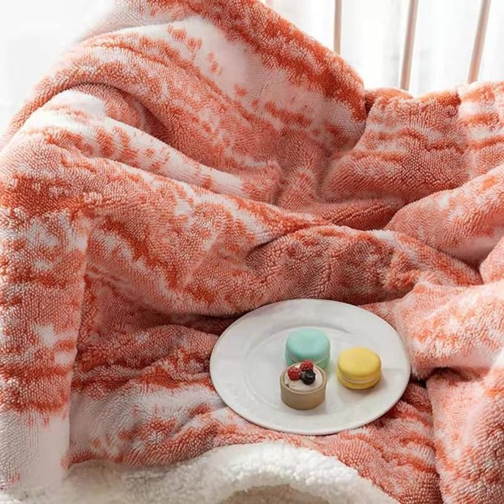 Luxura Plush Velvet and Sherpa Throw Blanket