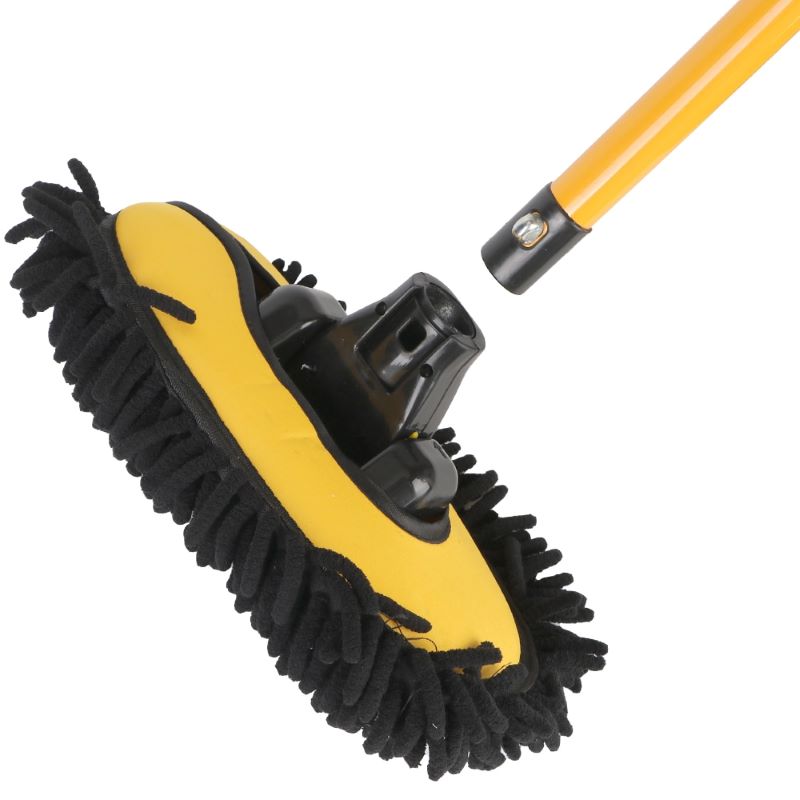 Telescopic Car Wash Mop with 90° Swivel Joint and Microfiber Cover for Roof, Hood, and Windows