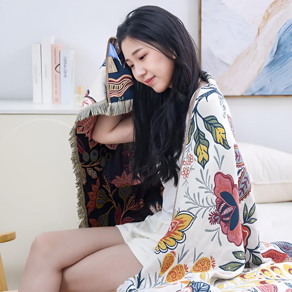 Elegant Floral Reversible Bath Towel for Year-Round Use