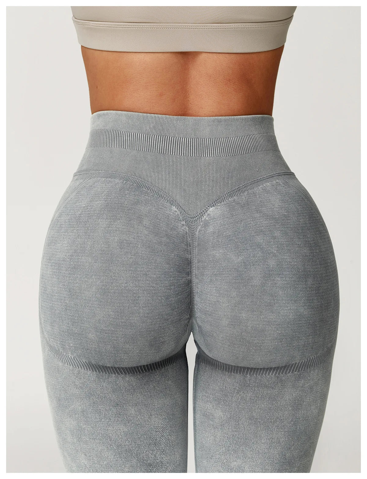 High-Waisted Ribbed Workout Leggings for Women | Seamless Stretch Fit