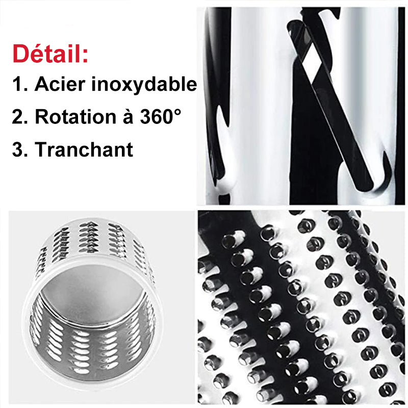 Rotary Grater and Vegetable Slicer - 3-in-1 Kitchen Tool