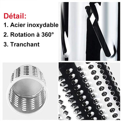 Rotary Grater and Vegetable Slicer - 3-in-1 Kitchen Tool