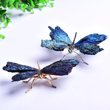 Dragonfly Pendant with Tourmaline and Kyanite Gemstones