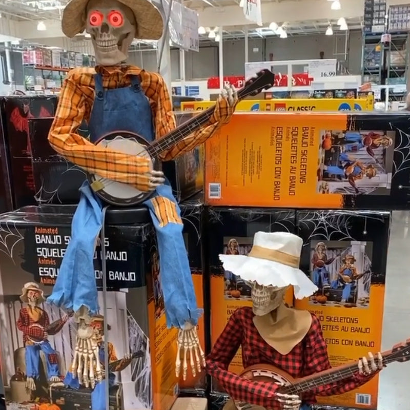 Funny Animated Skeleton Banjo Duel Figures