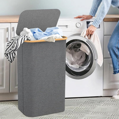 Spacious Laundry Basket with Lid for Organized Living