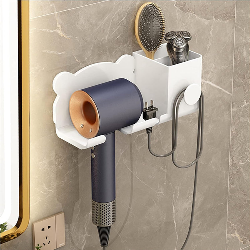 Wall-Mounted Holder for Hair Dryer in Bathroom