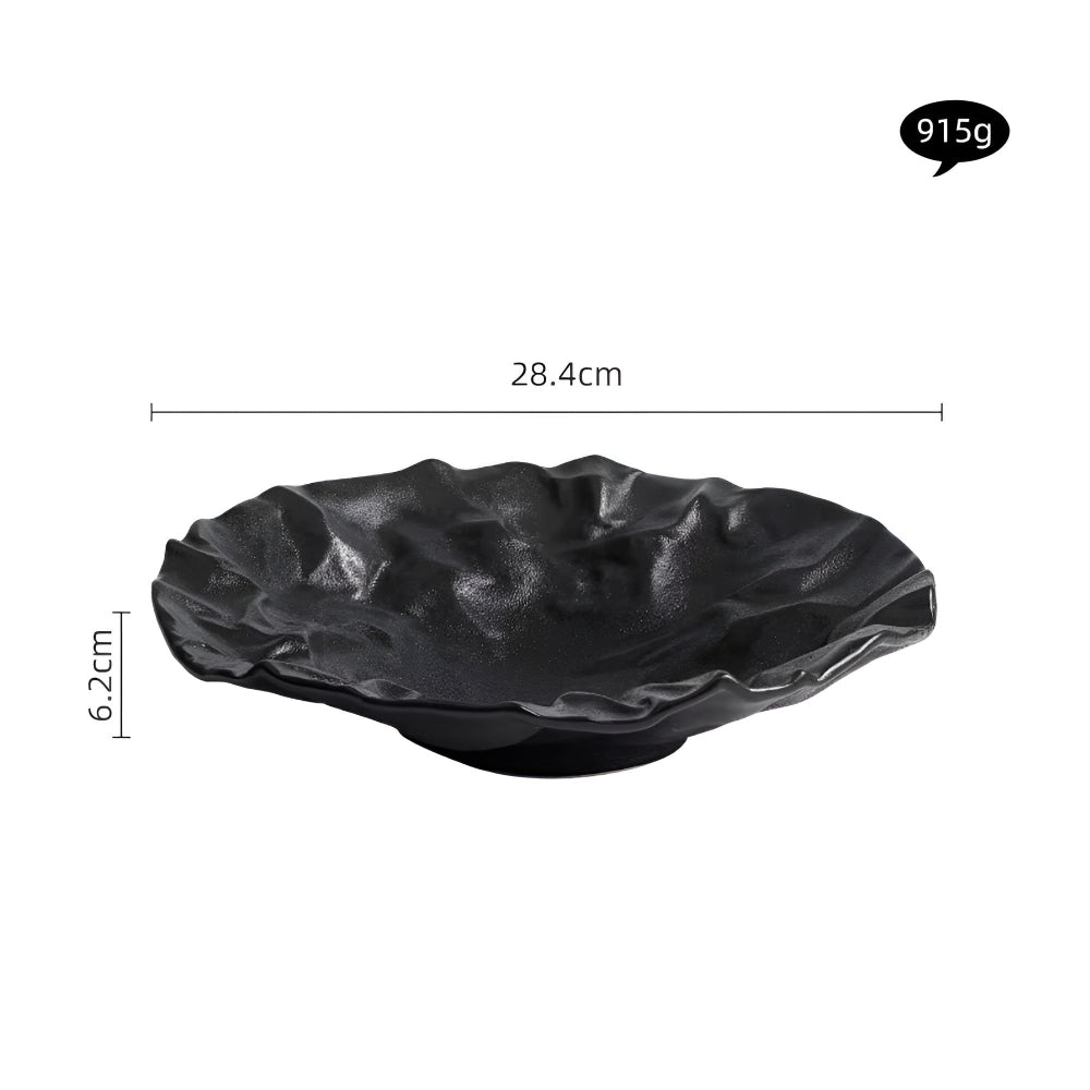 Elegant Crinkle Design Ceramic Dining Plate