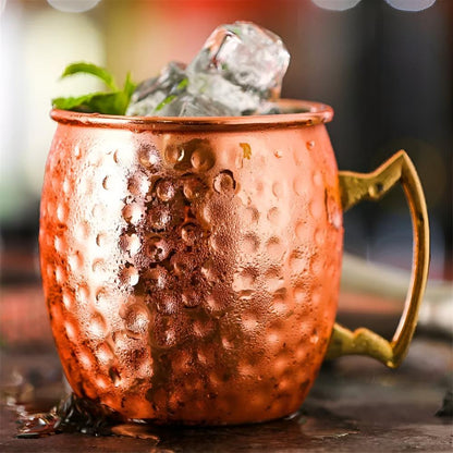 Elegant Hammered Copper Drinking Mug