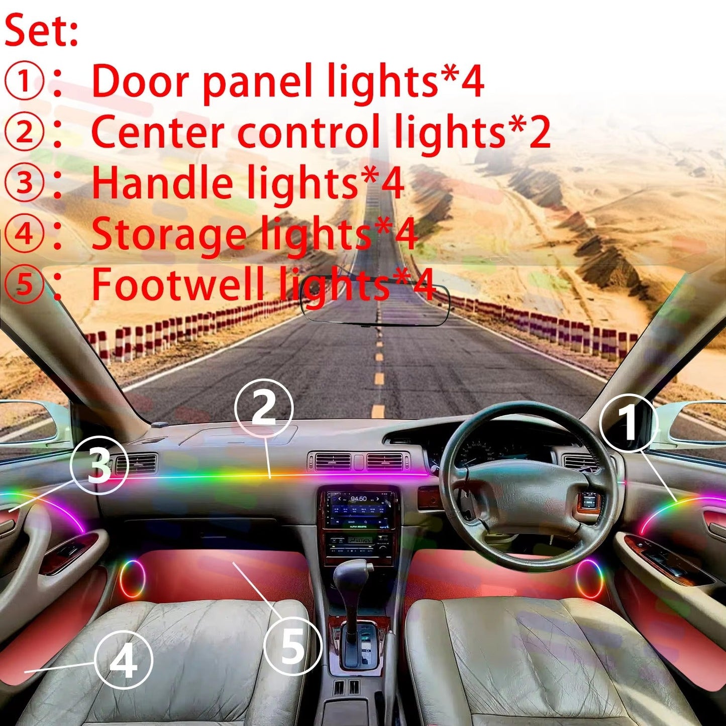 Transform Your Car's Interior with Vibrant LED Lighting