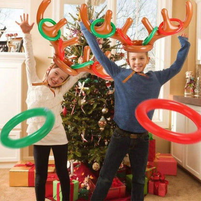 Inflatable Reindeer Ring Toss Game for Holiday Fun