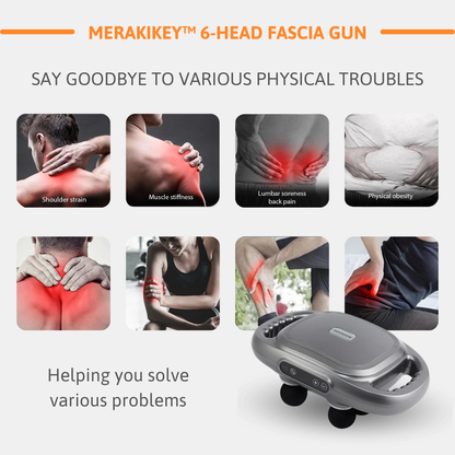 High-Frequency Muscle Massager with 6 Heads for Pain Relief
