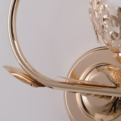 Simple European Style Wall Sconces with 2-Light Glass Flower Design