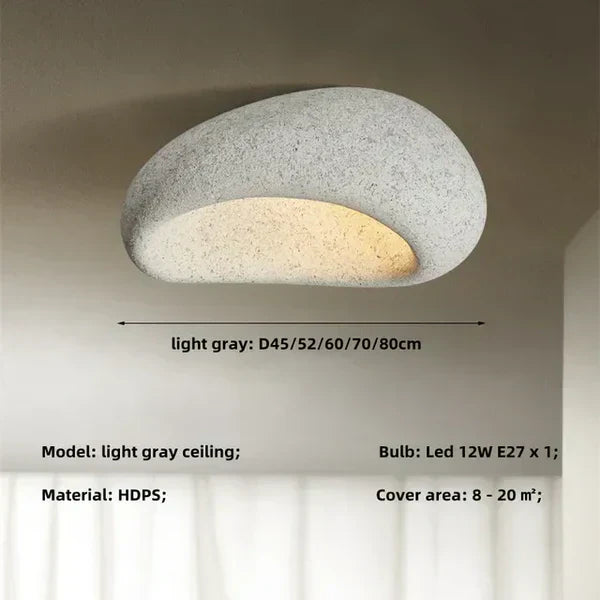 Natural Wabi Sabi Ceiling Light Fixture - Serene Aura Design