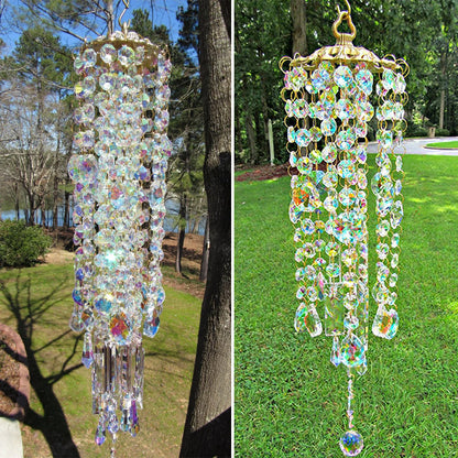 Crystal Glass Wind Chime in Aurora Design