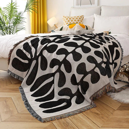 Vintage-Inspired Woven Cotton Throw Blanket
