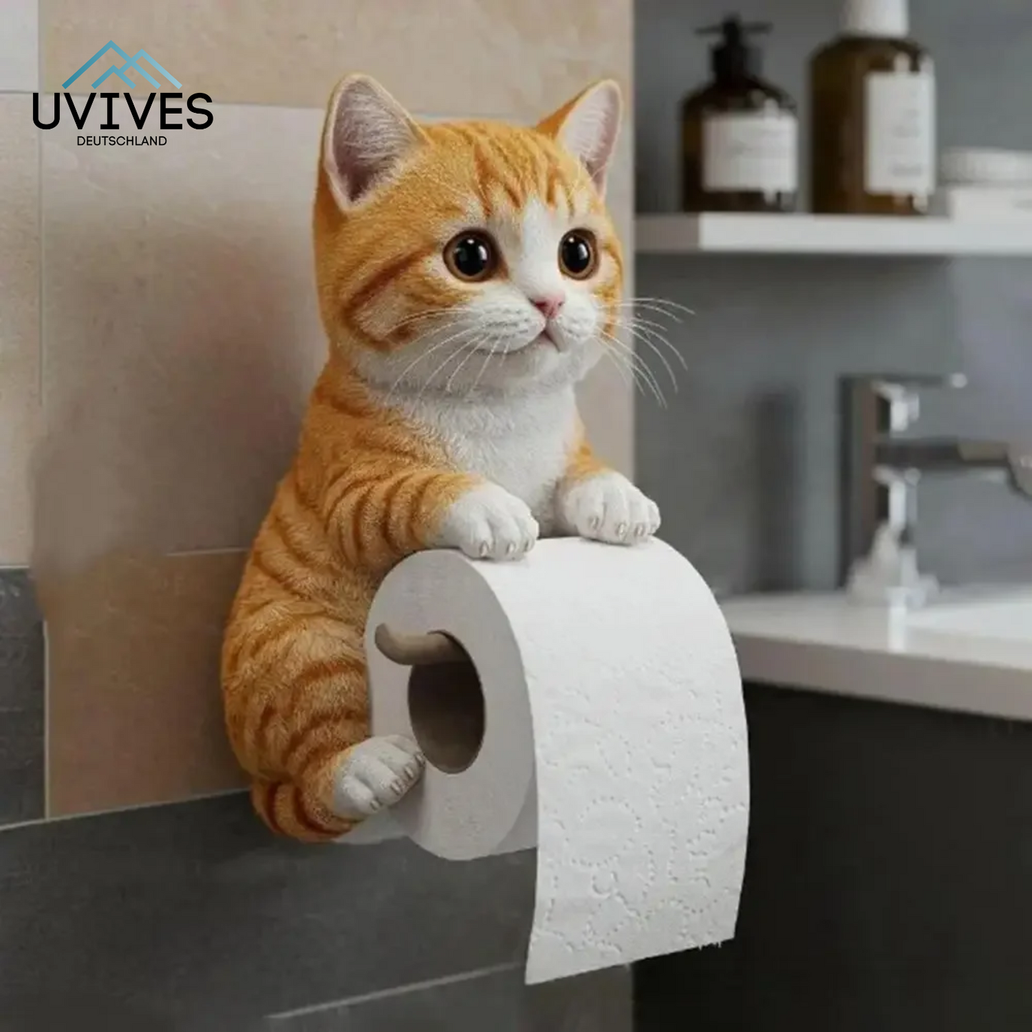Cat-Themed Toilet Paper Holder