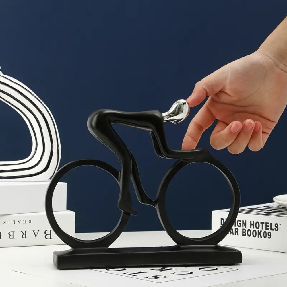 Elegant Cyclist Sculpture for Home Decor Enthusiasts