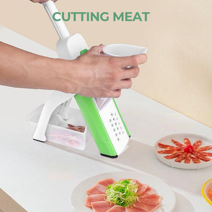Versatile Vegetable Slicer with Adjustable Safety Features
