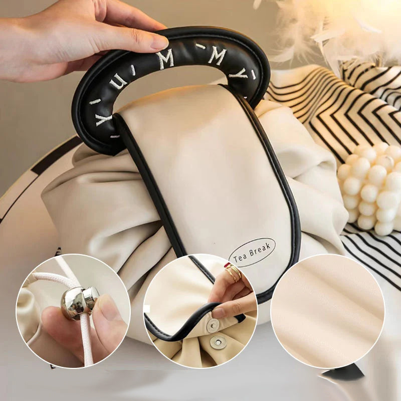 Chic Travel Makeup Pouch with Drawstring Closure