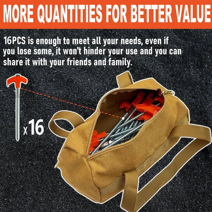 Heavy-Duty 8-Inch Screw Pegs for Secure Outdoor Setup