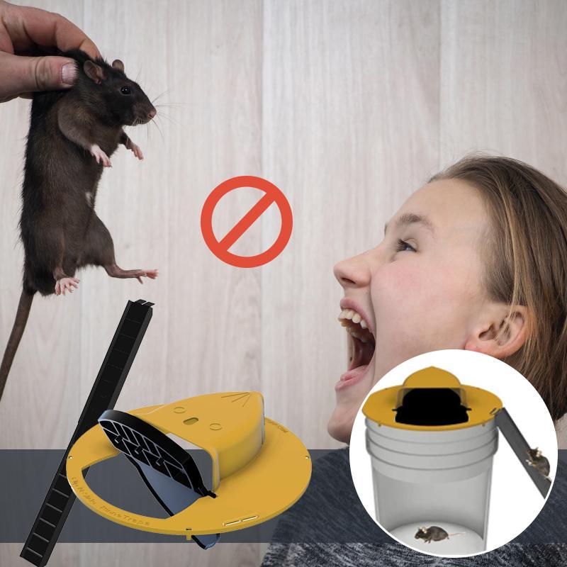 Flip and Slide Bucket Lid with Auto Reset – Rodent Trap