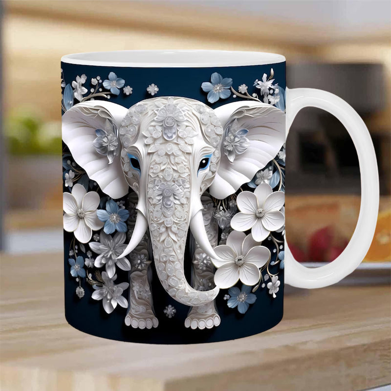 Customizable Elephant Design Coffee Cup