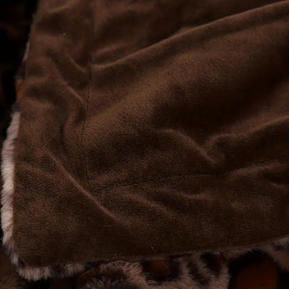 Savanna Luxe Leopard Print Throw Blanket