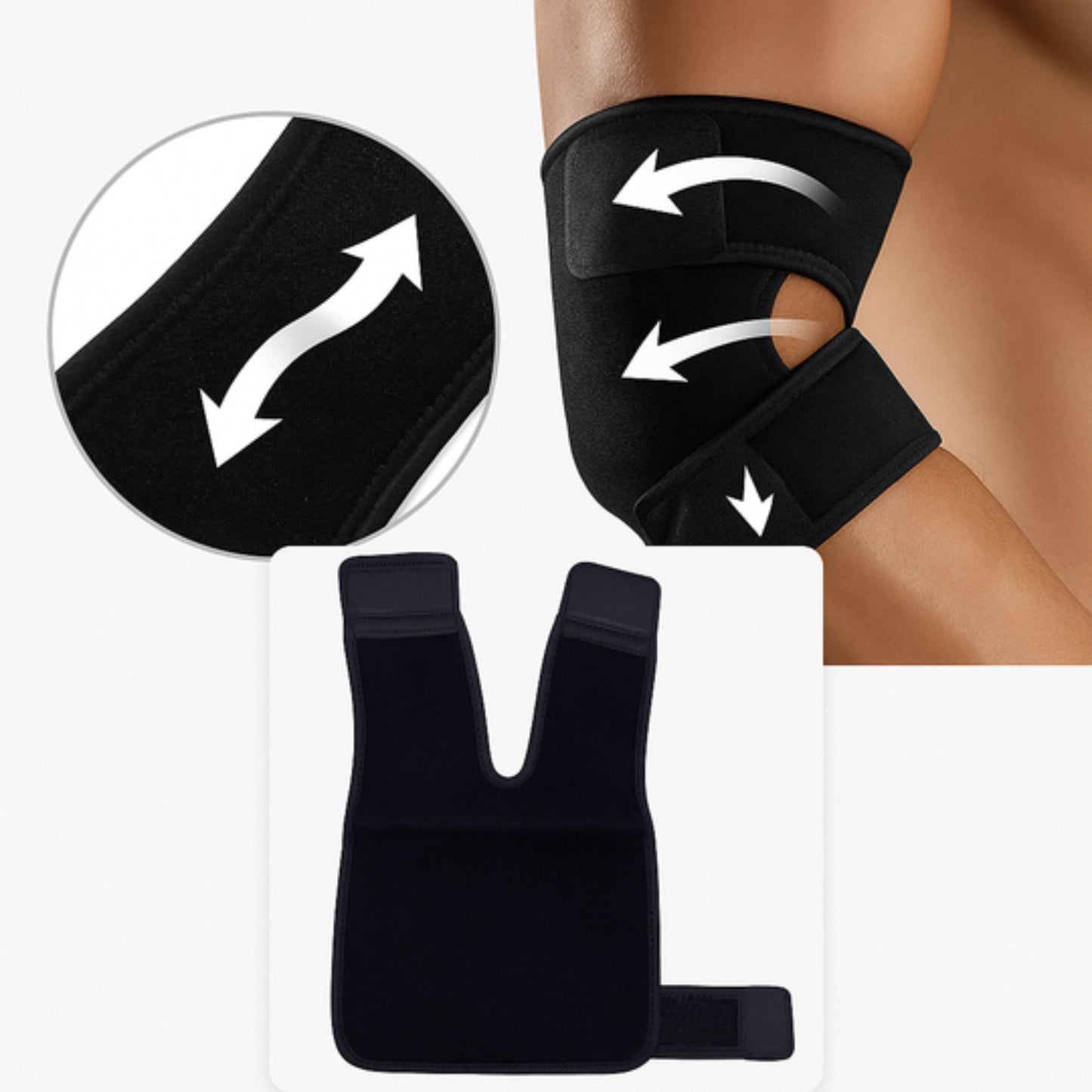 Adjustable Compression Elbow Support with Breathable Strap