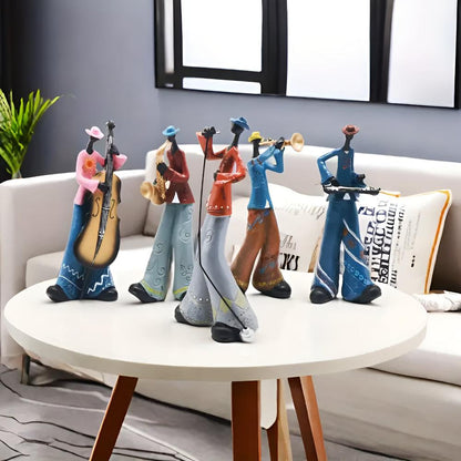 Artistic Jazz Ensemble Resin Sculpture for Home Décor
