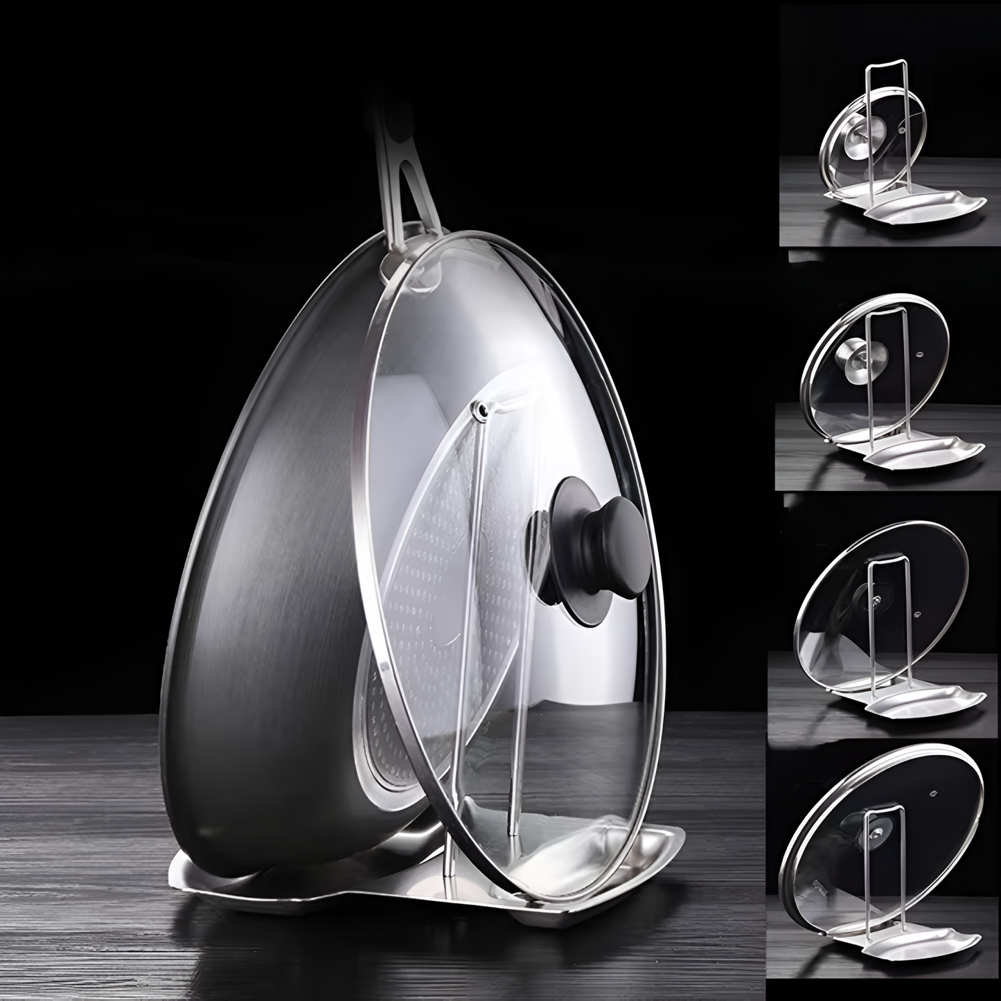 Chic Kitchen Lid Organizer for Efficient Cooking