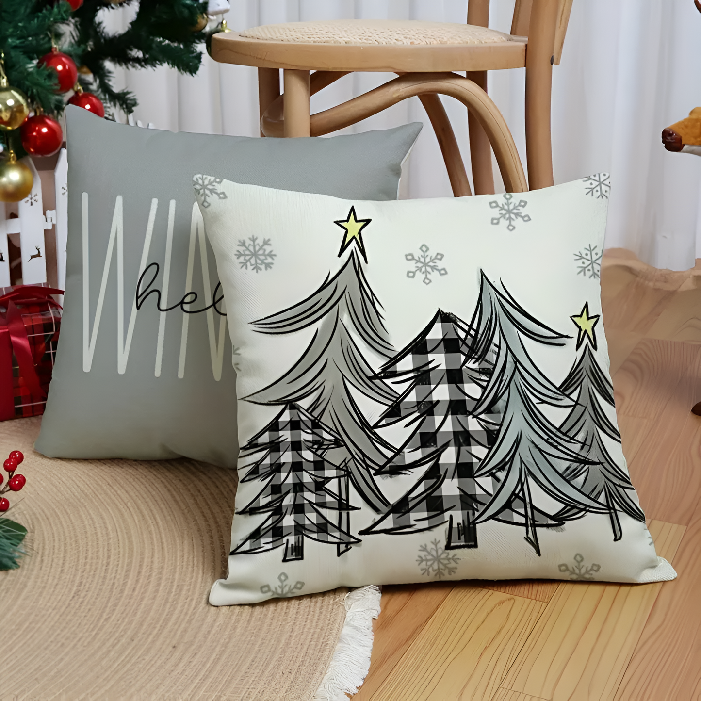 Festive Gnome Throw Pillow Covers | Set of 4