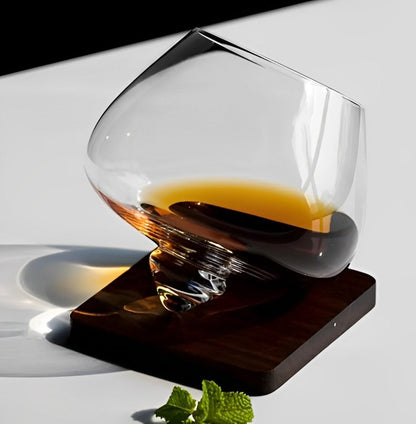 Rotating Tumbler for Cocktails, Wine, and Other Drinks - Belly Glass