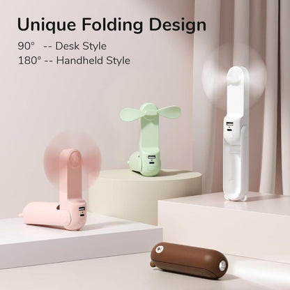 Portable 3-in-1 Mini Fan – USB Rechargeable, Foldable for Travel & Outdoors