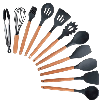 Complete 11-Piece Kitchen Utensil Set in Stylish Jar