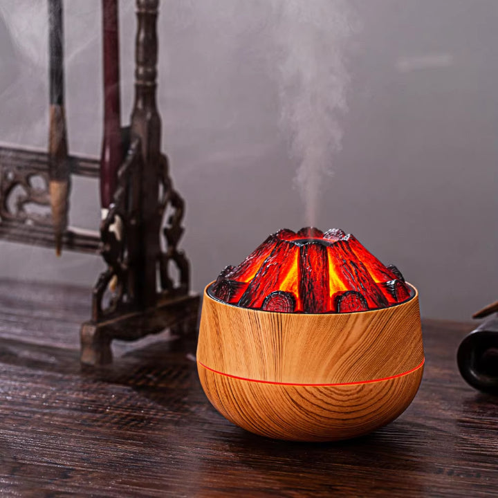 SereneMist Diffuser with Flame Illusion | 130ml Tank, USB Powered