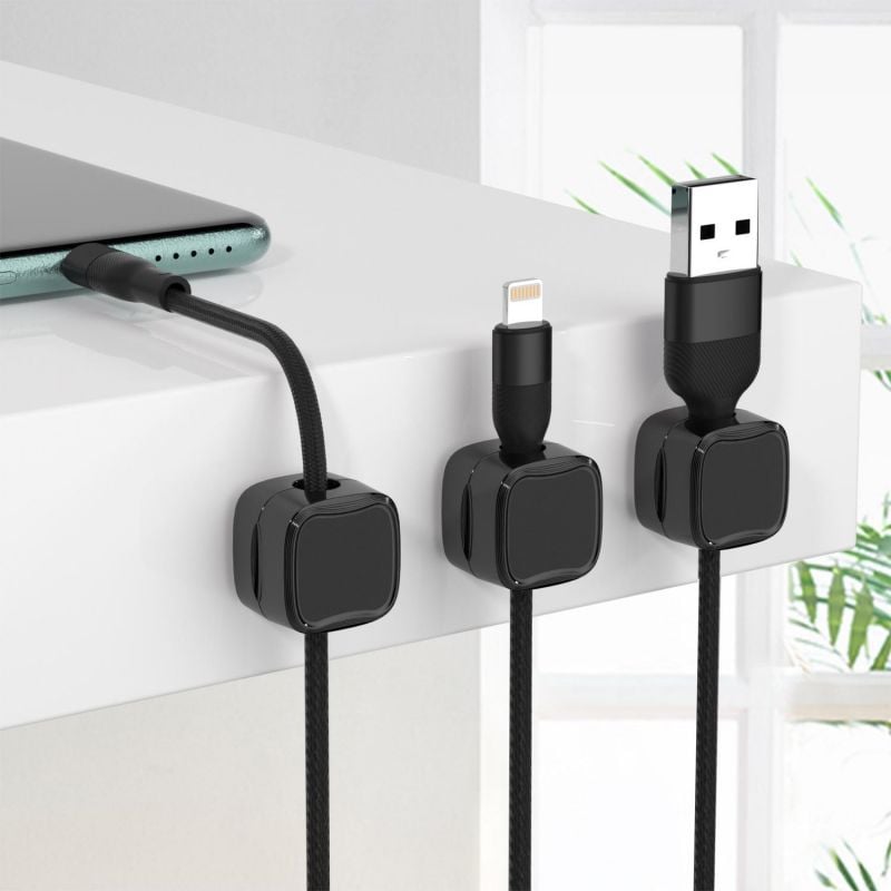 Magnetic Cable Organizers - Set of 4 for Neat Spaces