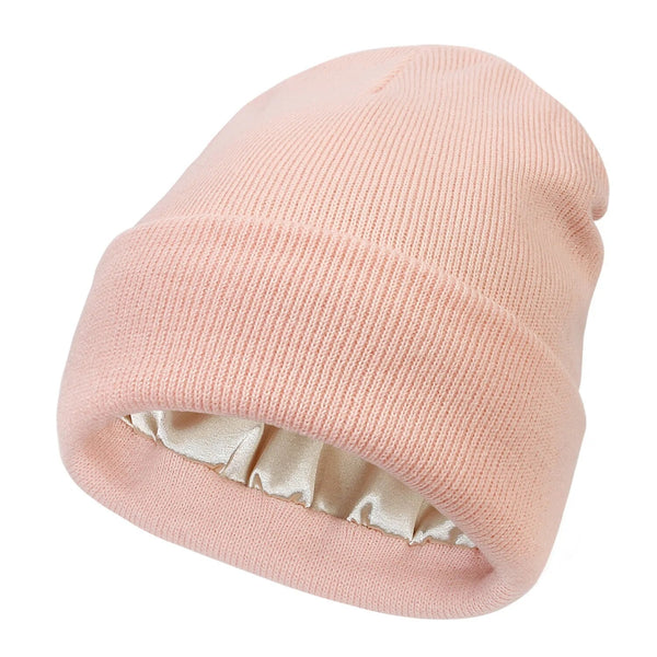 Noor Silk Winter Hat – Wool Blend with Silk for Anti-Frizz Hair Care