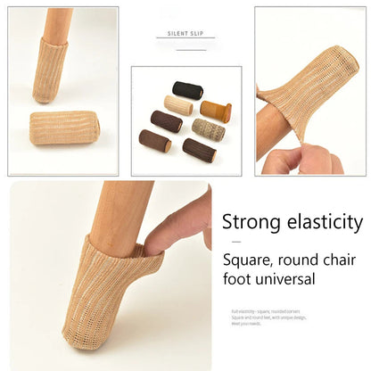 Chair Leg Socks for Noise Reduction & Floor Protection | Elastic Fit 6–18 cm | Set of 4