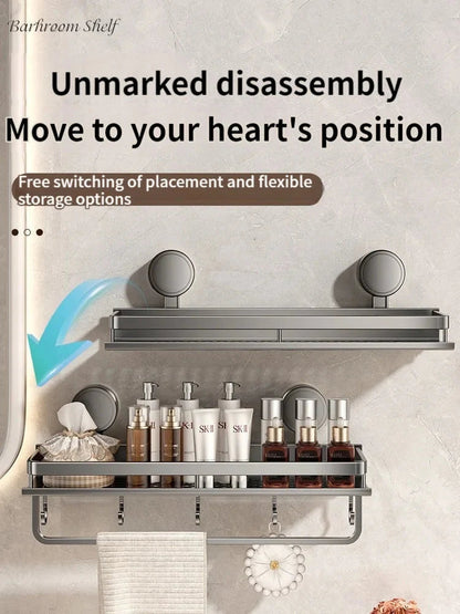 Effortless Suction Shower Organizer | No Drilling Needed | Splash Guard