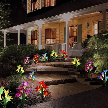 Solar LED Flower Lights – Color Changing Garden Stakes for Outdoors