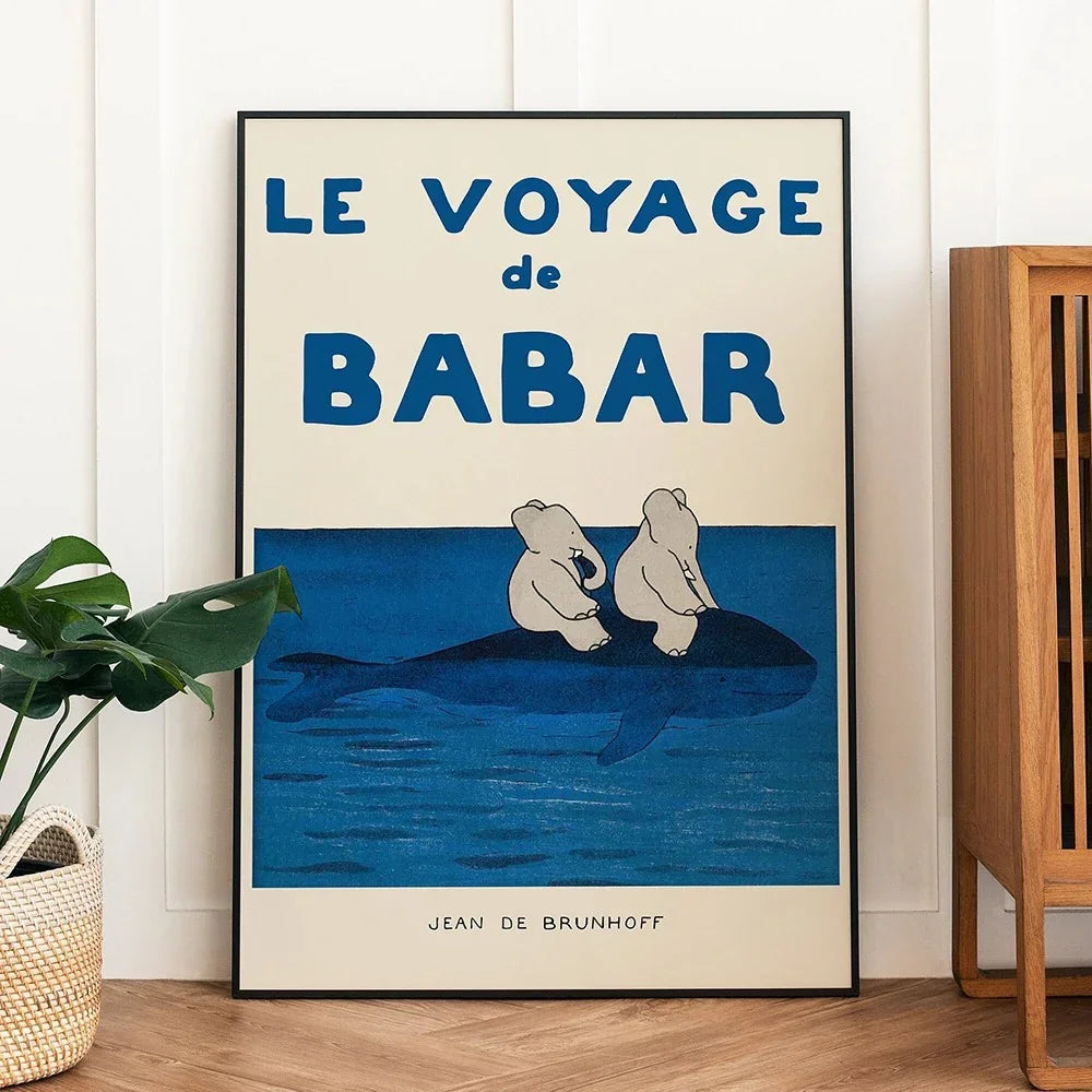 Home Decor with Babar Themed Educational Wall Art