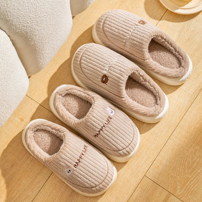 Soft Cotton Slippers for Men and Women - Lightweight & Insulating - Gray