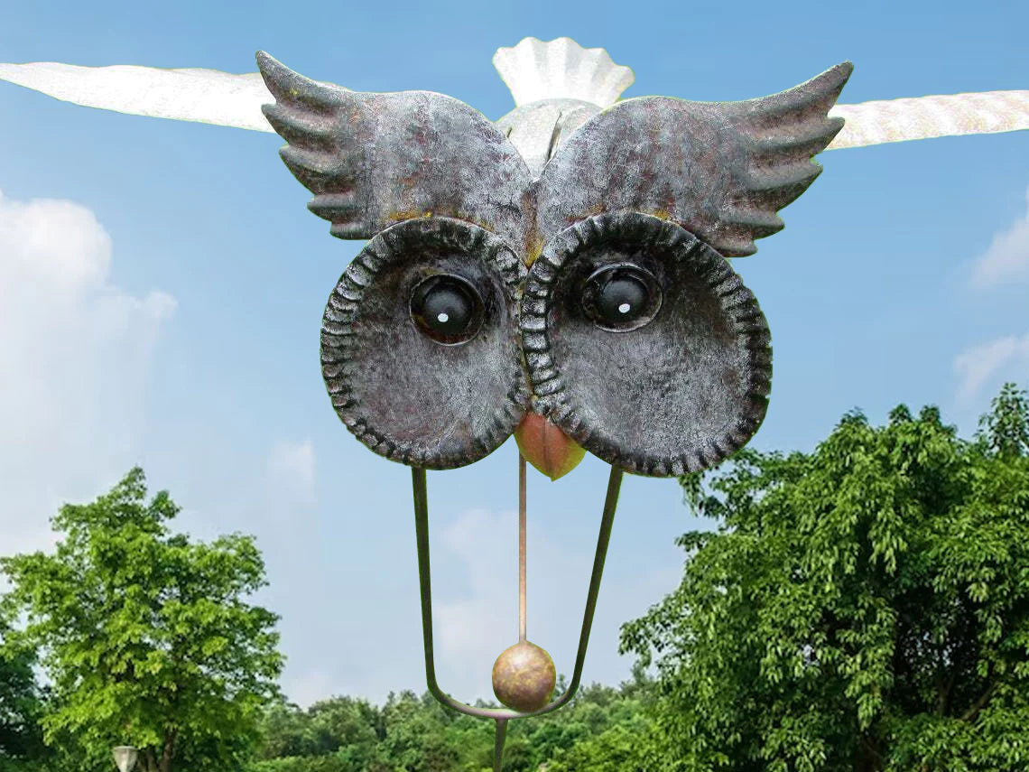 Metal Twirling Wind Spinner for Garden with Ground Stake – Weatherproof Decor